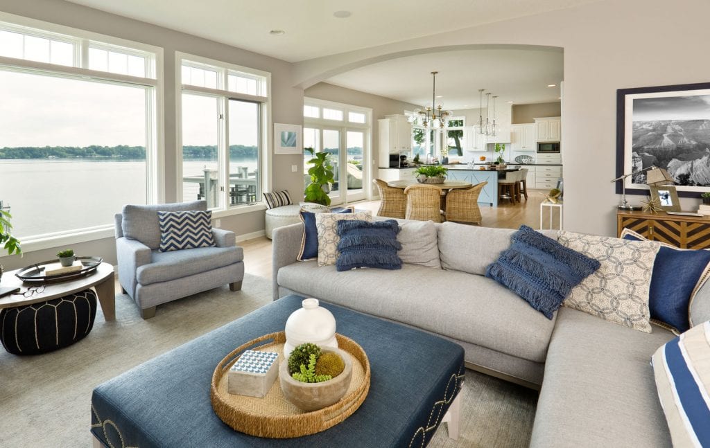 Modern living room in a home for sale in Huntersville, NC